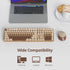 GTSP Retro Wireless Typewriter Keyboard and Mouse Combo, 2.4GHz Full-Size Cute Office Computer Keyboard with Round