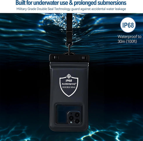 AiRunTech Floating Waterproof Phone Pouch with Lanyard, Waterproof Case for iPhone 16 15 14 13 12 Pro Max