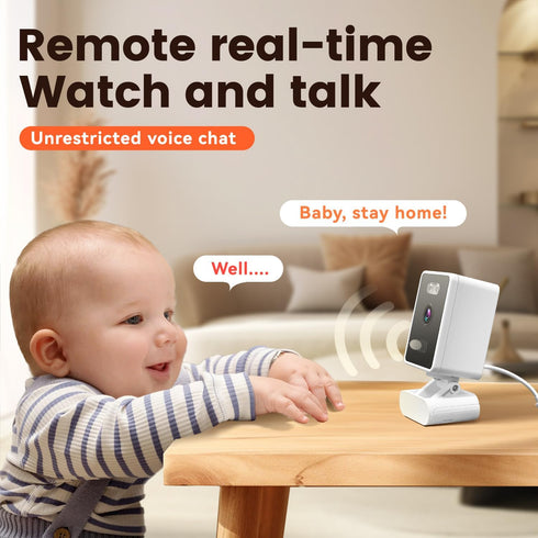 Indoor Security Camera for Baby Monitor,1080P Home Security Camera w/ 2-Way Audio Siren,Motion Detection,Cloud & SD Card Storage,Night Vision(2.4G WiFi Connection)