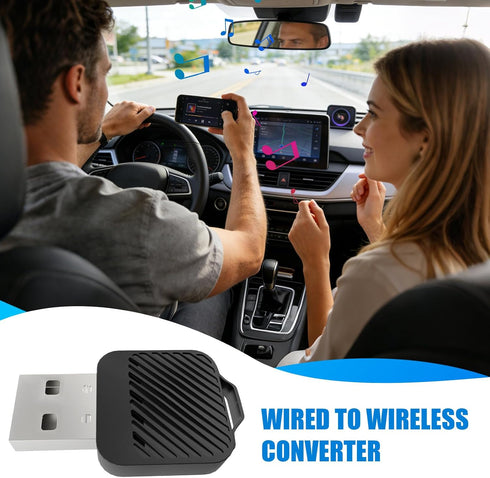 Generic Seamless Wired to Wireless Car Infotainment System Converter Easy Plug and Play, Audio Video Streaming |