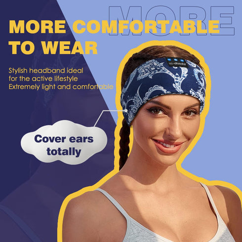 LC-dolida Sleep Headphones Bluetooth Headband, Wireless Sleeping Headphones with Thin HD Stereo Speakers, Perfect for