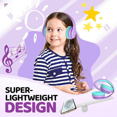 JoySpark Kids Bluetooth Headphones, Lightweight Wireless Headphones for Kids, 85/94dB Volume Limited, 60 Hours
