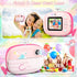Kids Instant Print Camera, 12MP Ink-Free Printing for Ages 3-10, Selfie Camera for Boys and Girls, Pink