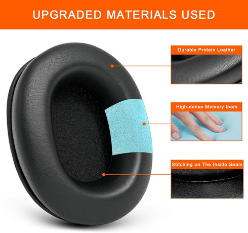 Earpads Replacement for Audio Technica M50X, GVOEARS Ear Cushions for HyperX Cloud/Alpha, ATH M50X M40X Turtle Beach