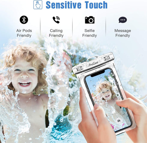 ProCase Waterproof Phone Pouch for Snorkeling, Underwater Dry Bag for iPhone 15 14 13 Pro Max 12 11, Galaxy S24 S23 S2