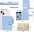 M-Plateau RFID Blocking Phone Wallet Stick on Leather, Card Holder for Phone case Stick on Attachable Credit Card Holder for Phone (Compatible with Most Smartphones) (Sky Blue)