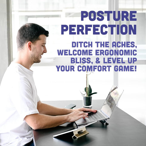Steepy Portable Laptop Stand for Desk - Adjustable Height, Ergonomic Computer Stand for Cooling & Comfort