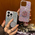 iPhone 15 Pro Max Glitter Bling Case, Pink Sparkle Cover with Ring Stand Holder for 6.7 inch