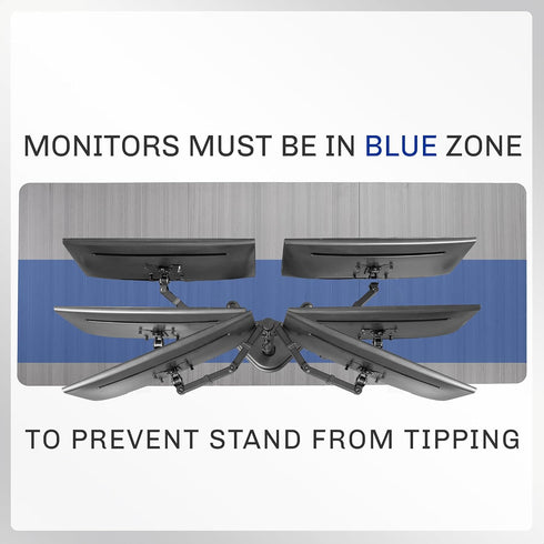 VIVO STAND-V002F Dual LED LCD Monitor Free-Standing Desk Stand for 2 Screens, Heavy-Duty Adjustable Arms