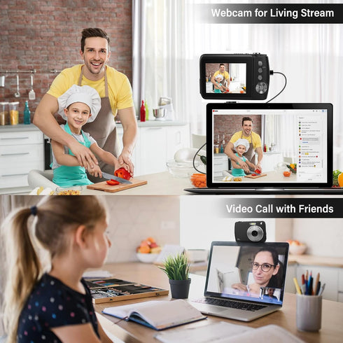 YingCheng 50MP 1080P, 16X Digital Camera, Kids Cameras for FHD Digital Point and Shoot Camera with Zoom Anti Shake