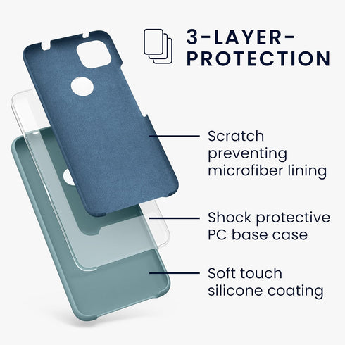 kwmobile Case for Google Pixel 4a, TPU Silicone Phone Cover with Soft Finish, Arctic Night