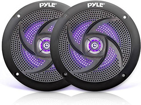 Pyle Waterproof Rated Marine Speakers - 4'' 2 Way Outdoor Audio Stereo Sound System, Pair, Black
