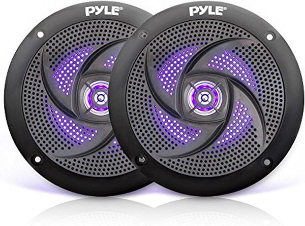 Pyle Waterproof Rated Marine Speakers - 4'' 2 Way Outdoor Audio Stereo Sound System, Pair, Black