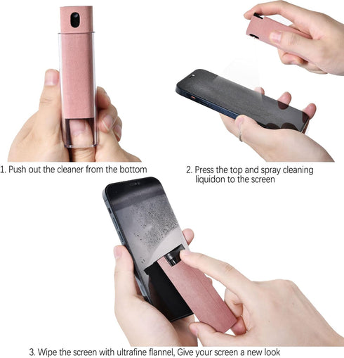 Screen Cleaner Spray, Touch Screen Mist Cleaner for Cellphone, Laptop, Tablet, Watch, Car Display Screen, Monitor (Pink)