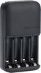 Amazon Basics Smart Battery Charger for Rechargeable AA and AAA NiMh Batteries, 4-Bay, Fast