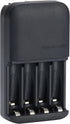 Amazon Basics Smart Battery Charger for Rechargeable AA and AAA NiMh Batteries, 4-Bay, Fast