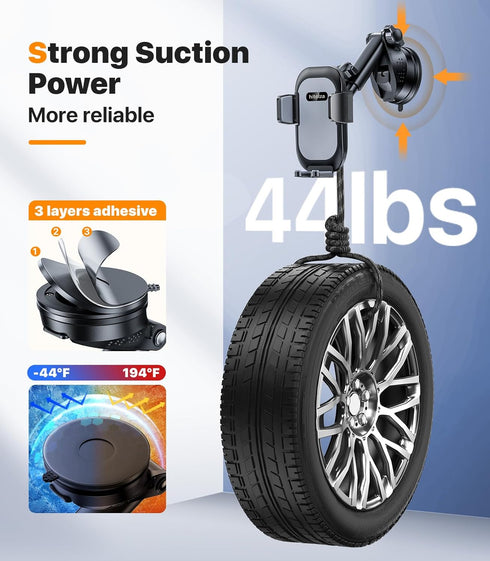 Ultra Stable Phone Holders for Your Car, 360 Adjustable Suction Cup Mount for Dashboard Windshield