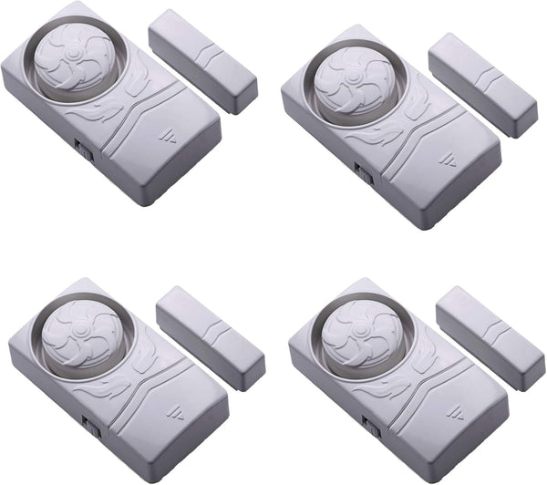 Wireless Home Security Burglar Alarm, Magnetic Sensor Door Window Alarm, Super Loud 110dB, Pack of 4