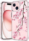 bicol Crystal Clear Case for iPhone 15, Fashionable Designs for Girls Women, Slim Fit Shockproof Acrylic (Blooming