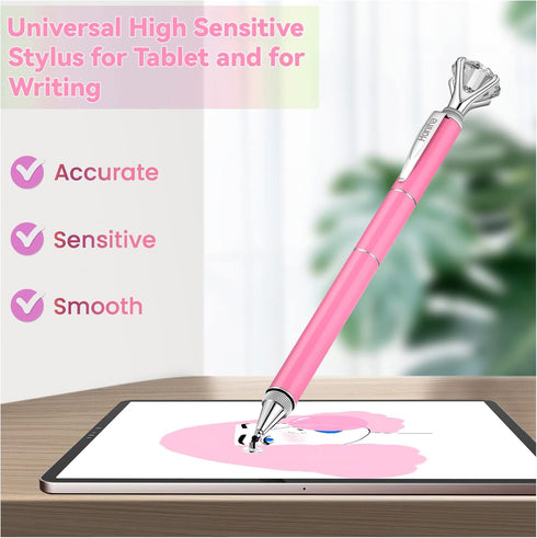 Big Diamond Multi-Tips Stylus Pen for Touch Screens - Capacitive Universal Stylist Pen for iPad, iPhone, and All