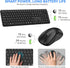 EAYBLLY 2.4G Set Wireless Keyboard and Mouse Combo, Full-Size Silent Ergonomic Keyboard and Mouse, Sleep Mode, Long