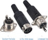 DIN 6 Pin Male Plug Solder Connector + Female Adapter Recessed Socket Panel Mount AV Adapter Set of 2