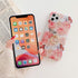 Qokey iPhone Xs Max Case 6.5 inch, Clear Flower Design with 360 Degree Rotating Ring Stand Holder - Rose Butterfly