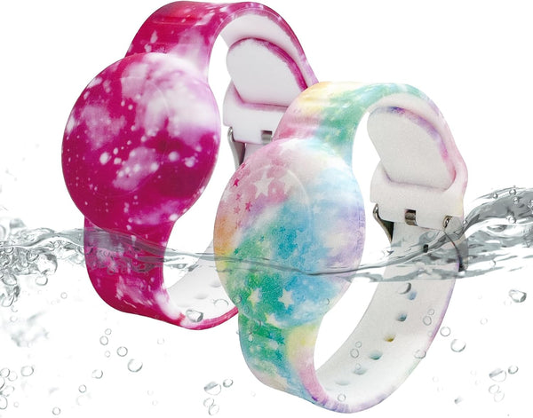 Waterproof AirTag Bracelet for Kids, Soft Silicone Hidden Holder Case for Apple Airtag, Adjustable Anti-Lost Strap