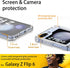 for Samsung Galaxy Z Flip 6 Clear Case with Tempered Glass Screen Protector, Slim Fit Shockproof Cover