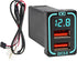 Anina QC3.0 USB Car Charger for Toyota - 18W Dual USB Port Powered by Cigarette Lighter, Digital Voltmeter, Flush Mount