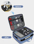 MATEIN Electronics Organizer Bag, Double Layers Tech Organizer with Handle for Cable, Charger, Phone, Ipad Mini, Blue