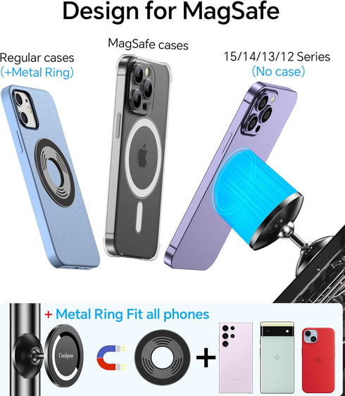 Gym Magnetic Phone Holder Mount for MagSafe, Dual Magnetic Phone Holder for iPhone 15, 14, 13, 12