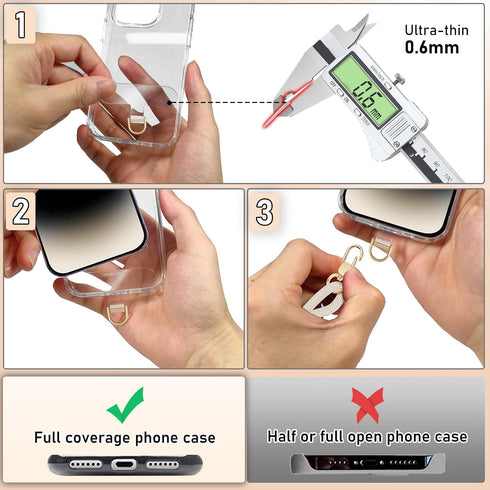 UKON Cell Phone Lanyard with Premium Metal Buckle, Crossbody and Wrist Strap with 2 X Phone Patch (Beige)
