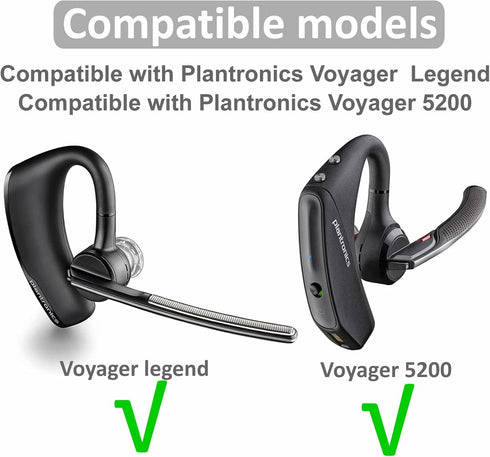 3 Pcs Silicone Ear Tips for Voyager 5200 / Voyager Legend, Replacement Medium Size Noise Reduce Rubber Earbuds Gel Wings Compatible with Plantronics Voyager 5200 & Legend - M Black