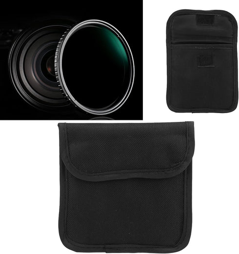 Lens Filter Storage Bag, Anti Shock Soft Nylon Case for Filters Up to 82mm