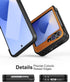 Foluu Samsung Galaxy Z Flip 6 5G Case, Yellow Leather + Hard PC Shell Ultra Thin Slim Durable Protective Cover