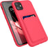 kwmobile Case for Apple iPhone 11 - TPU Phone Cover with Credit Card Holder - Neon Pink