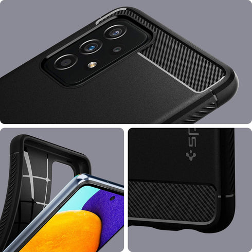 Spigen Rugged Armor Case for Galaxy A52 5G (2021), Matte Black Protective Cover