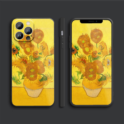 Sunflower iPhone 14 Plus Case for Women, Van Gogh Aesthetic Art Cute Waterproof Protective Case (6.7 inch)