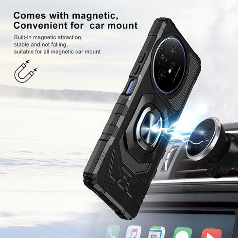 TCL 50 XL 5G Phone Case with Tempered Glass Screen Protector, Military Grade Heavy Duty Shockproof Cover, Ring