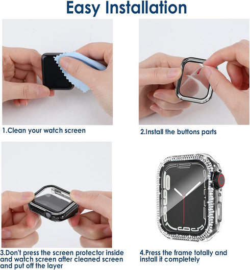 Simpeak 5-Pack Bling Screen Protector Case for Apple Watch, Compatible with Series 10, 9, 8, 7, 6, 5, 4, 3, 2, 1