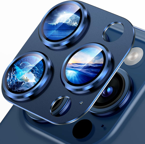 Uyiton Compatible with iPhone 15 Pro/Pro Max Camera Lens Protector - Strong Adsorption - Case-Friendly Metal Tempered