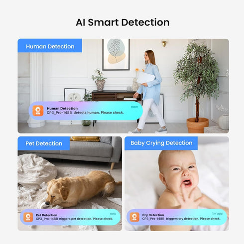 Tenda 2K Security Camera Indoor, WiFi 6 Pet Baby Camera for Home Security, Night Vision, Plug-in WiFi Camera