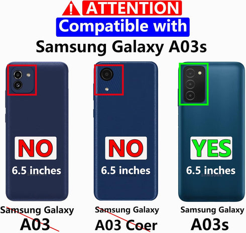 Samsung A03S Phone Case with Screen Protector, Military Grade Drop Tested Heavy-Duty Shockproof Protective Case