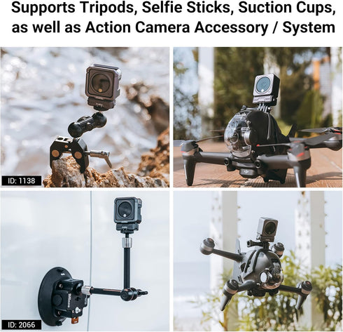 SMALLRIG Magnetic Adapter Mount for DJI Action 4/3/2, with 1/4” Thread for Tripod, Selfie, Vlogging - 3662