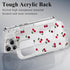 Idocolors 13 for iPhone Pro - Cute Cherry Case for Women, Clear Slim Crystal Case, Anti Peel Off, Not Yellowing