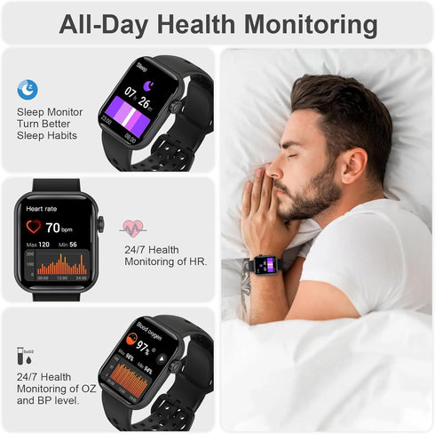 Smart Watches for Men Women, 1.83" HD Display Activity Tracker, Smartwatches for Android iOS with Bluetooth Call, IP67