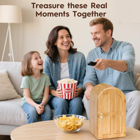 Generic 6 Premium Cell Phone Box for Family Time,Bamboo Cell Phone Jail with Charging Holes,Hold Phones,Help Kids
