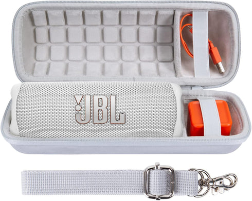 co2CREA Hard Travel Case for JBL Flip 6 FLIP 5 Portable Bluetooth Speaker (White Case) Waterproof Replacement