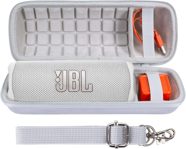 co2CREA Hard Travel Case for JBL Flip 6 FLIP 5 Portable Bluetooth Speaker (White Case) Waterproof Replacement